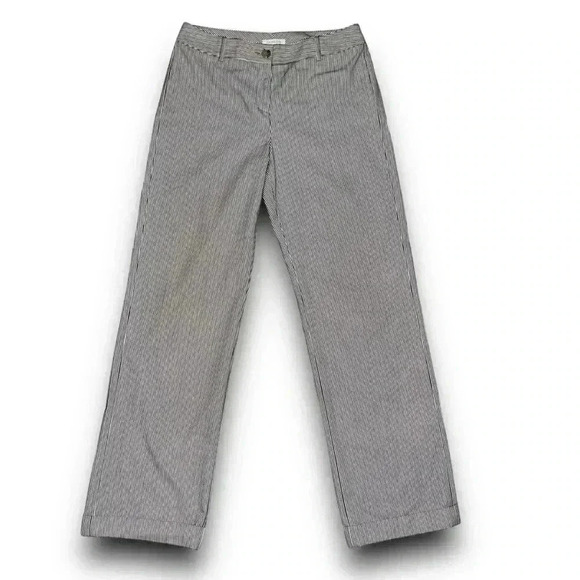 Harold's Pants - Striped brown and cream cuffed size 6
